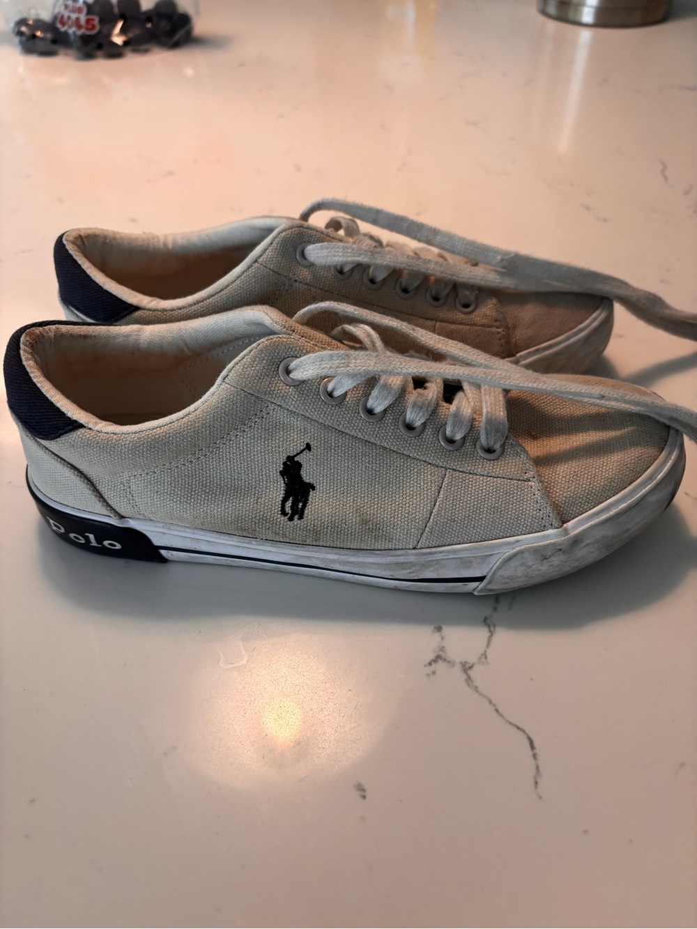Polo by Ralph Lauren Boys Canvas Low-Top Sneakers in Khaki